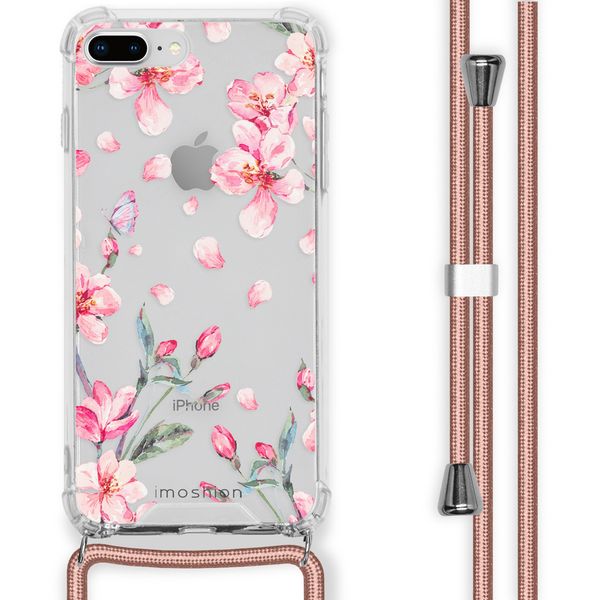 imoshion Design hoesje met koord iPhone 8 Plus / 7 Plus - Bloem - Roze