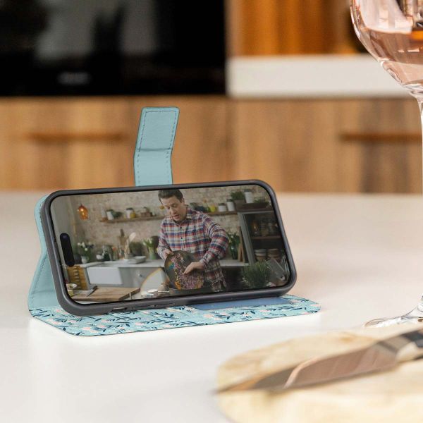 imoshion Design Bookcase Motorola Moto G34 - Blue Flowers