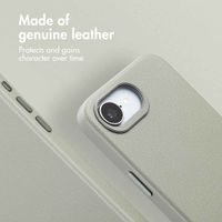 Accezz Leather Back Cover with MagSafe Apple iPhone 17e / 16e - Light Grey