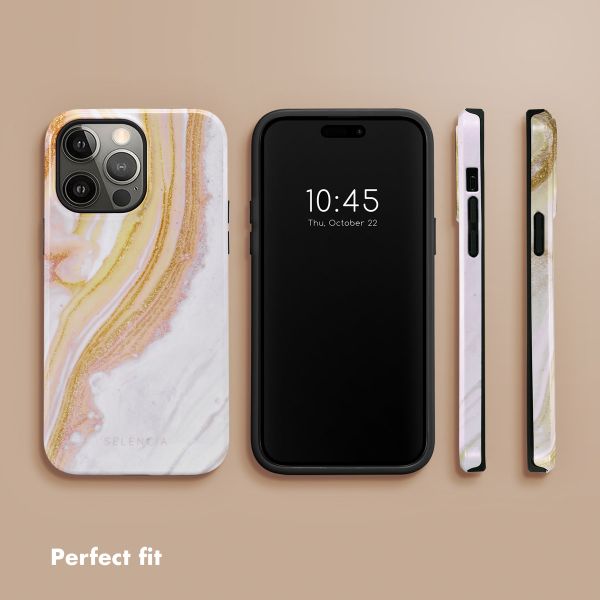 Selencia Vivid Back Cover Apple iPhone 14 Pro Max - Chic Marble Gold