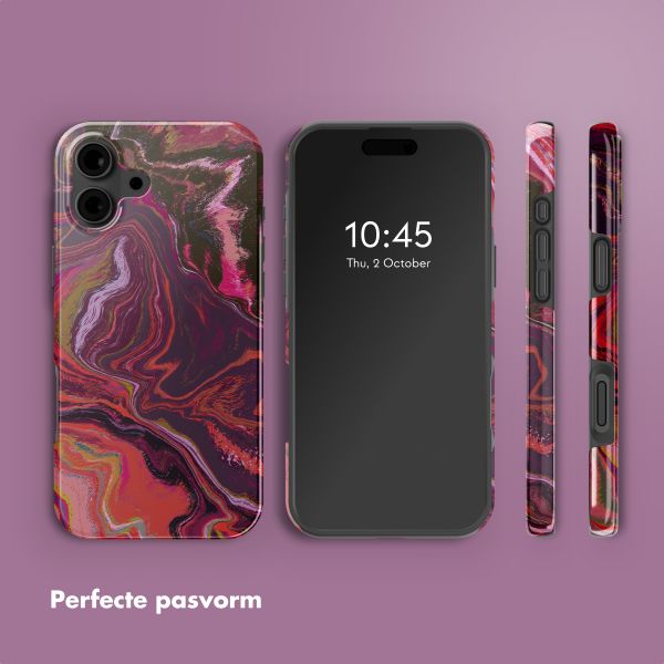 Selencia Vivid Backcover met MagSafe Apple iPhone 16 - Marble Purple