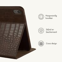 Selencia Croco bookcase Apple iPad Air 11 inch (2026) M4 / (2025) M3 / (2024) M2 / Air 5 (2022) / Air 4 (2020) - Choco Brown