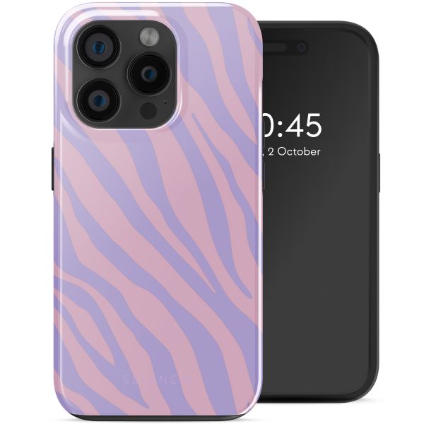 Selencia Vivid Tough Backcover met MagSafe iPhone 15 Pro - Zebra Light Pink Lilac