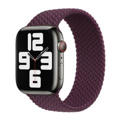 Apple Gevlochten solobandje Apple Watch | 38/40/41/42 mm - Maat 4 - Dark Cherry