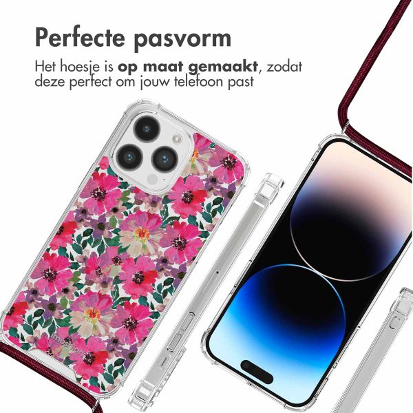 imoshion Design hoesje met koord iPhone 14 Pro - Flower Water