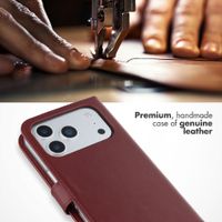 Selencia Genuine Leather Book Case Apple iPhone 17 Pro - Burgundy