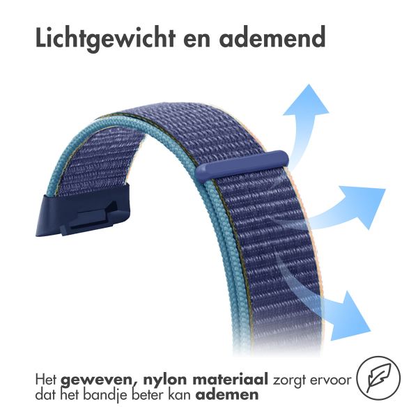 imoshion Nylon bandje Fitbit Charge 5 - Maat S - Donkerblauw