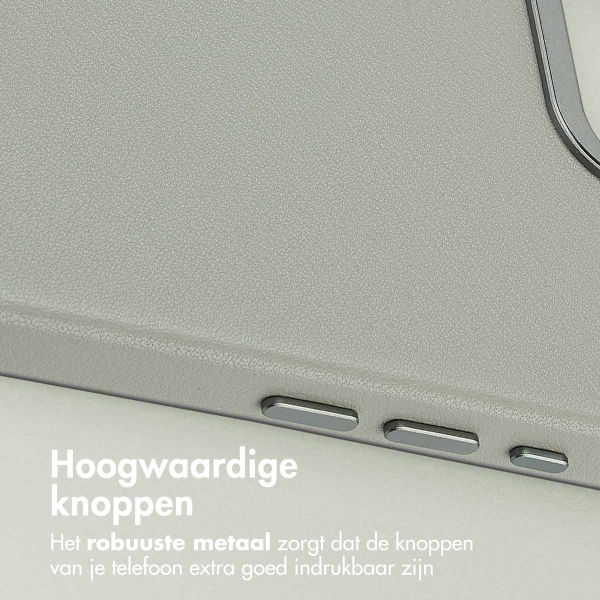Accezz MagSafe Leather Backcover Apple iPhone 16e - Light Grey