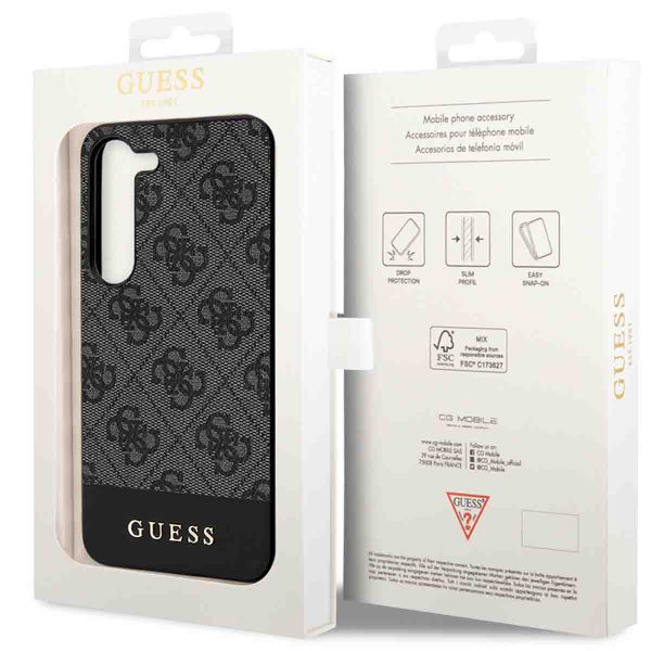 Guess Bottom Stripe 4G Backcover Samsung Galaxy S24 Plus - Zwart