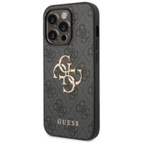 Guess 4G Metal Logo Backcover Apple iPhone 14 Pro - Grijs