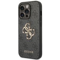 Guess 4G Metal Logo Backcover iPhone 14 Pro - Grijs