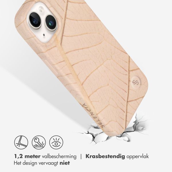 Selencia Aurora Fashion Backcover iPhone 14 - Duurzaam hoesje - 100% gerecycled - Earth Leaf Beige