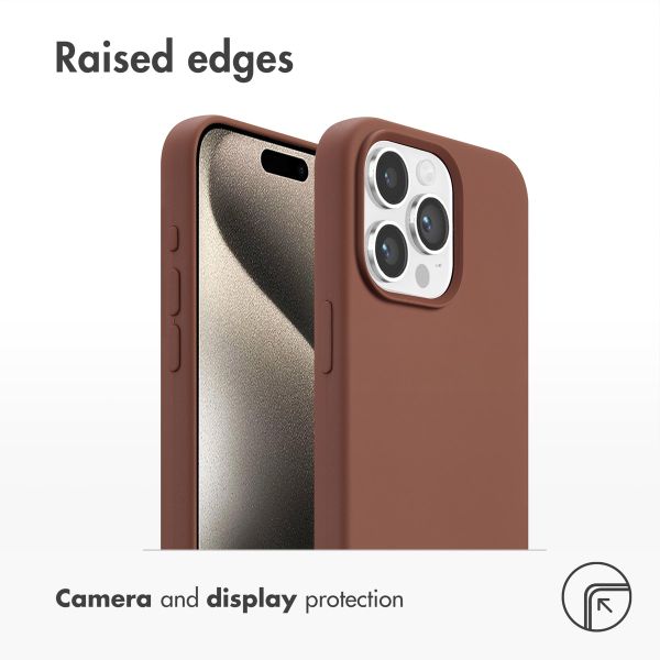Accezz Liquid Silicone Back Cover with MagSafe Apple iPhone 15 Pro Max - New Tea Brown