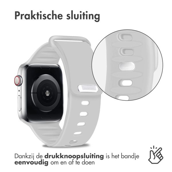 imoshion Siliconen bandje Apple Watch Series 1-9 / SE - 38/40/41 mm / Series 10 - 42 mm - Lichtgrijs