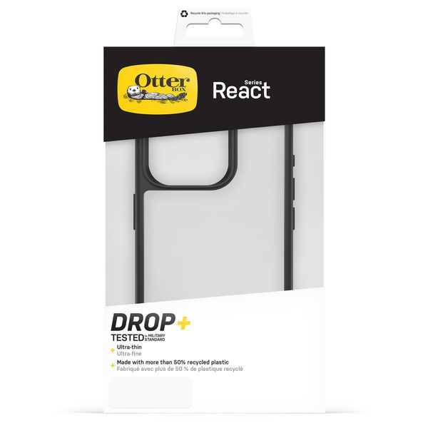 OtterBox React Backcover Apple iPhone 15 Pro - Transparant / Zwart