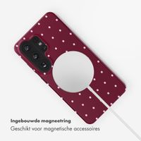 Selencia Vivid Backcover met MagSafe Samsung Galaxy S26 Ultra - Happy Dots Burgundy