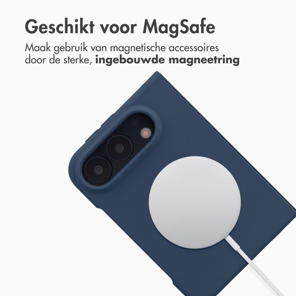 Accezz Liquid Silicone Backcover met MagSafe Apple iPhone Duo - Donkerblauw
