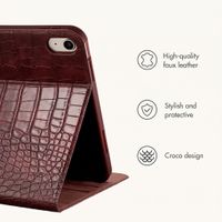 Selencia Croco Bookcase Apple iPad 11 (2025) 11 inch A16 / iPad 10 (2022) 10.9 inch - Burgundy