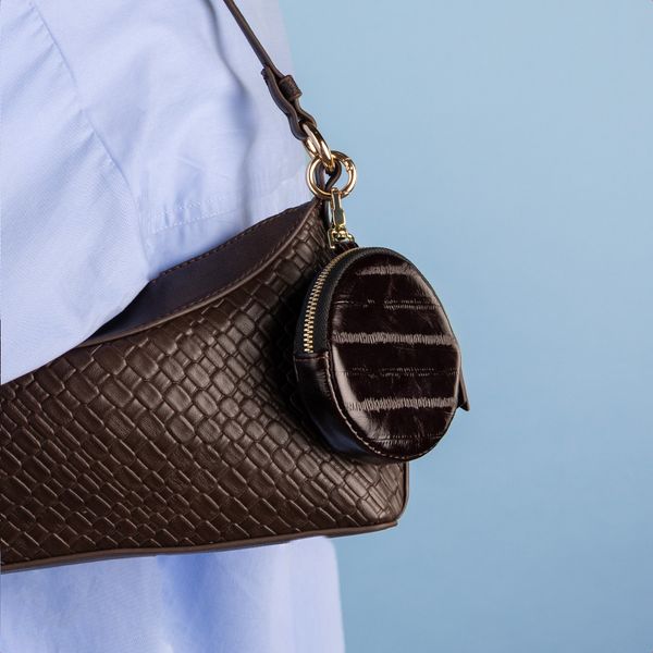 Selencia Nova Real Leather Mini Pouch - Dark Chocolate