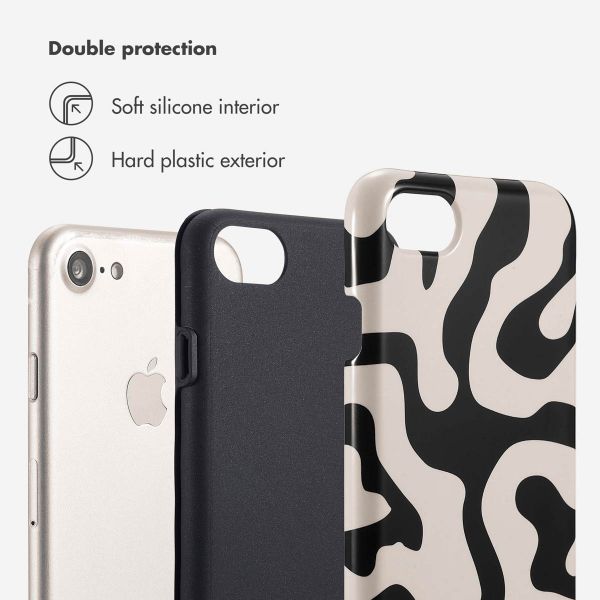 Selencia Vivid Back Cover Apple iPhone SE (2022 / 2020) / 8 / 7 / 6(s) - Art Wave Black