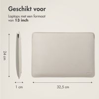 Accezz Leather Laptop hoes Apple MacBook 13 inch - Laptopsleeve - Beige