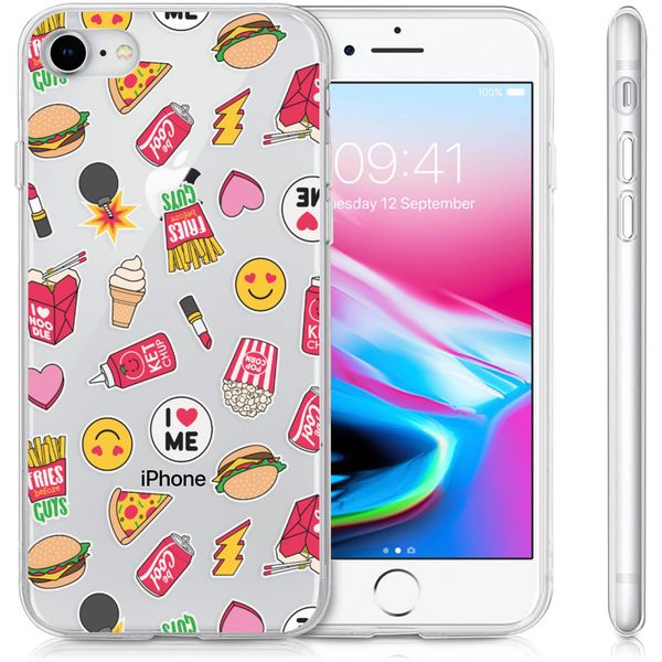 imoshion Design hoesje iPhone SE (2022 / 2020) / 8 / 7  - Fastfood - Multicolor