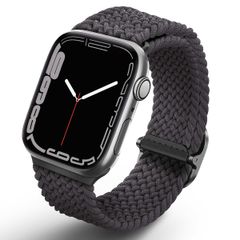 Uniq Aspen Braided bandje Apple Watch Series 1 t/m 9 / SE (38/40/41 mm) | Series 10 / 11 (42 mm) - Granite Grey