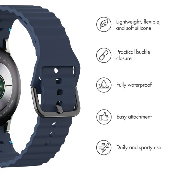 imoshion Wave Silicone Band Samsung Galaxy Watch 4 / 5 / 6 / 7 / FE (20 mm) - Dark Blue