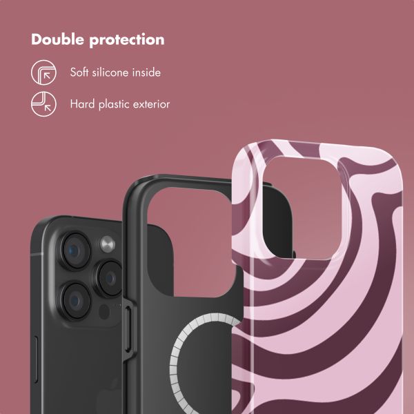 Selencia Vivid Back Cover with MagSafe Apple iPhone 15 Pro - Wavy Swirl Pink Plum
