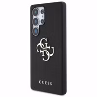 Guess 4G Metal Logo Saffiano Backcover Samsung Galaxy S25 Ultra - Zwart