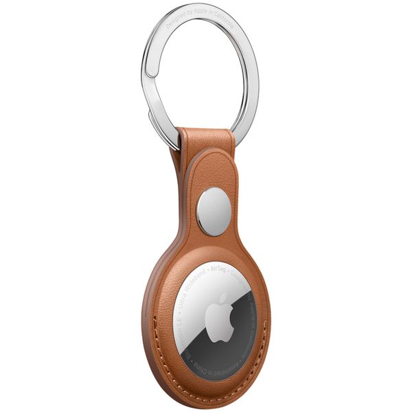 Apple Leather Key Ring Apple AirTag - Saddle Brown