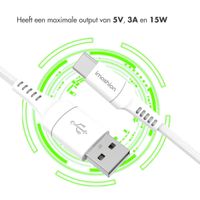 imoshion Braided USB-C naar USB-A kabel - 0,25 meter - Wit