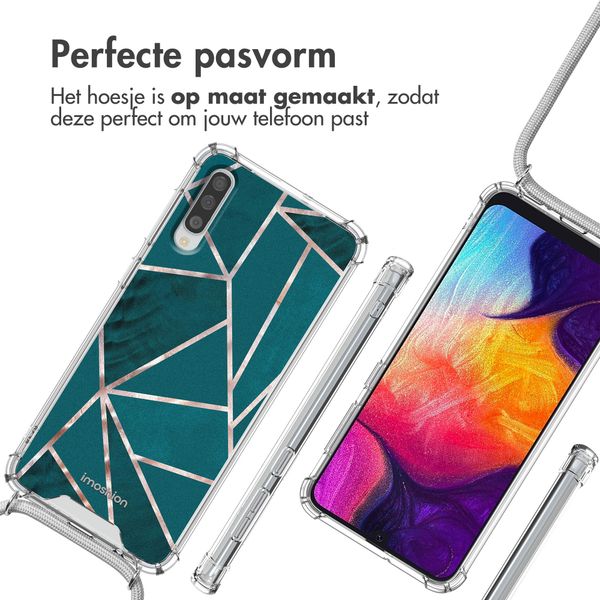 imoshion Design hoesje met koord Samsung Galaxy A50 / A30s - Petrol Green Graphic