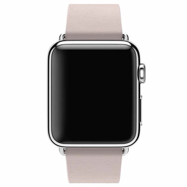 Apple Leather Band Modern Buckle Apple Watch Series 1 t/m 9 / SE (38/40/41 mm) | Series 10 (42 mm) - Maat M - Blush