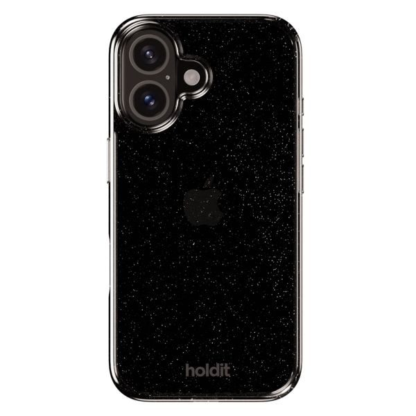 Holdit Glitter Case Apple iPhone 16 - Zwart