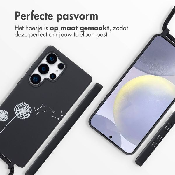 imoshion Siliconen design hoesje met koord Samsung Galaxy S25 Ultra - Dandelion Black