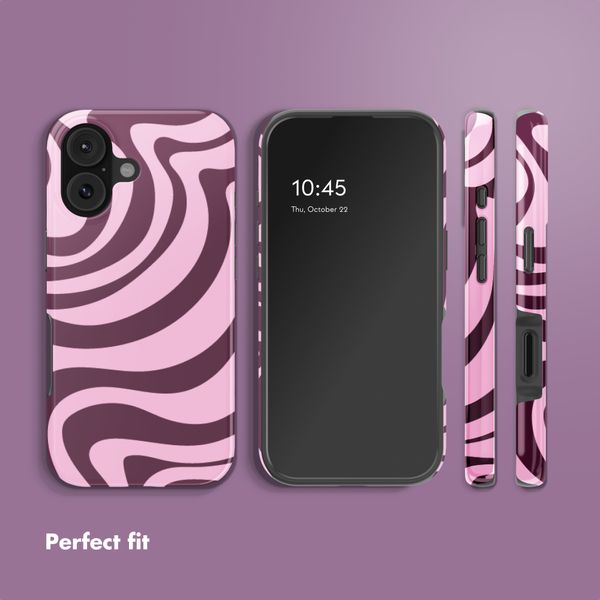 Selencia Vivid Back Cover Apple iPhone 17 - Wavy Swirl Pink Plum
