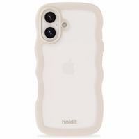 Holdit Wavy Case Apple iPhone 16 Plus - Transparent / Light Beige