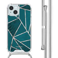 imoshion Design hoesje met koord Apple iPhone 15 - Petrol Green Graphic