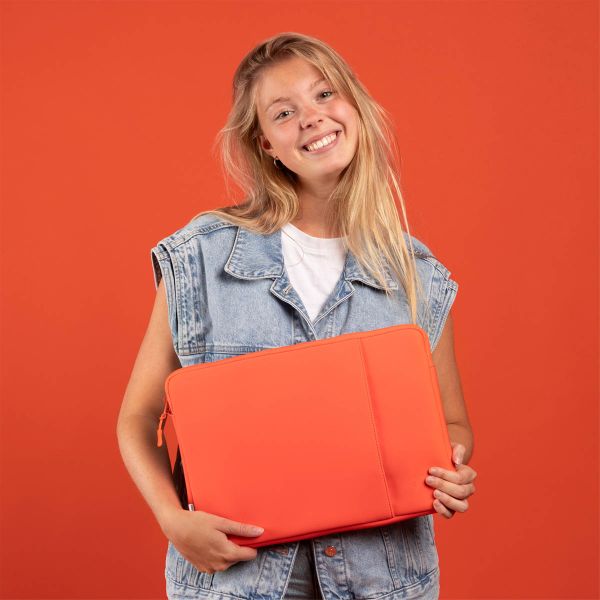 imoshion Laptop hoes 15-16 inch - Laptopsleeve met vak - Apricot Crush Orange