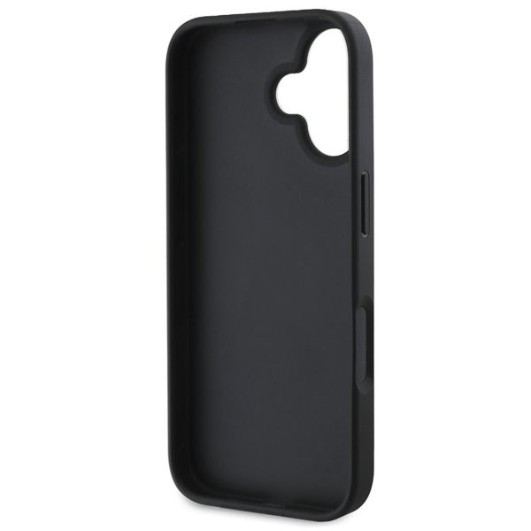 Guess 4G Metal Logo Backcover Apple iPhone 16 - Zwart