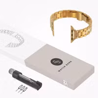 Selencia Slim Steel schakelbandje Apple Watch Series 1 t/m 9 / SE (38/40/41 mm) | Series 10 / 11 (42 mm) - Goud