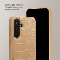 Selencia Nova Croco Telefoonhoes met Koord en Pashouder Samsung Galaxy A36 - Toasted Almond