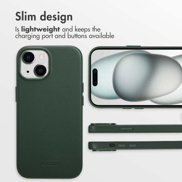 Accezz Leather Back Cover with MagSafe Apple iPhone 15 - Cedar Green