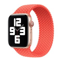 Apple Gevlochten solobandje Apple Watch | 38/40/41/42 mm - Maat 7 - Electric Orange