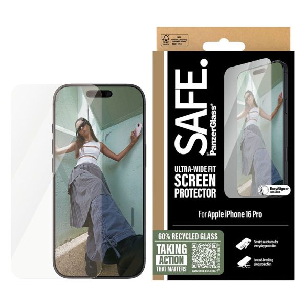 SAFE by PanzerGlass Ultra-Wide Fit Screenprotector Apple iPhone 16 Pro