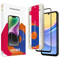 Accezz Tempered Glass Full Cover Screenprotector with Applicator Samsung Galaxy A15 (5G/4G)