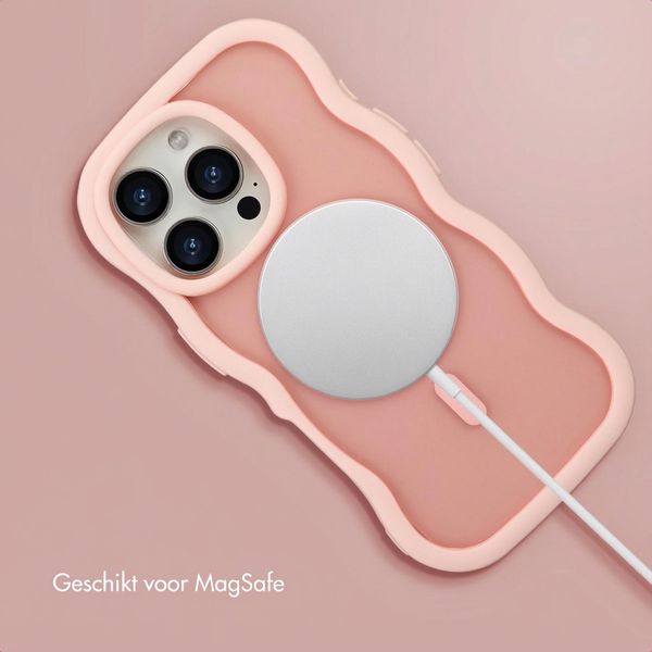 Selencia Wavy Backcover met MagSafe Apple iPhone 16 Pro - Soft Pink