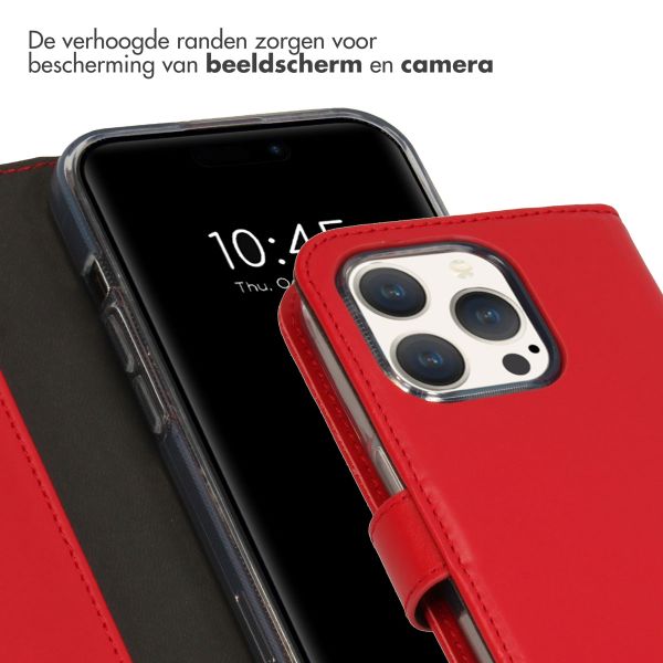 Selencia Echt Leren Bookcase Apple iPhone 15 Pro - Rood