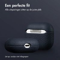 Accezz Echt Leren Case  Apple Airpods 3 - Donkerblauw